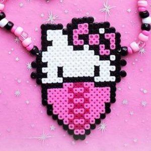 Hello kitty perler necklace